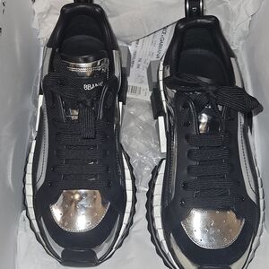 Dolce & Gabbana Men's Metallic Black Sneakers